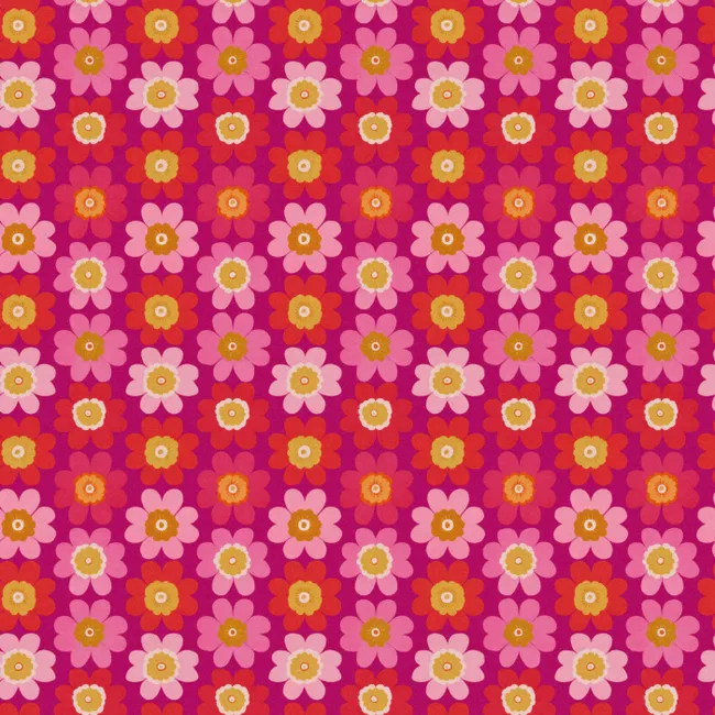 Behang - Bloemen - Retro - Kleurrijk