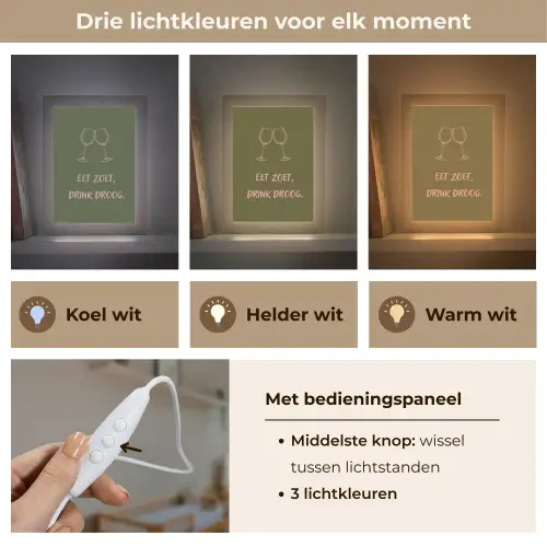 Roze - Groen - Wijn - Quote Light Box met kabel (Wandlamp) klein -USP_lichtkleurNL