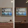 New York - Skyline - Stad - Blauw Light Box met batterij (Wandlamp) middel -sfeer3