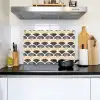 Waaier - Patroon - Zwart - Beige Inductie beschemer met haakjes klein 777 -sfeer2