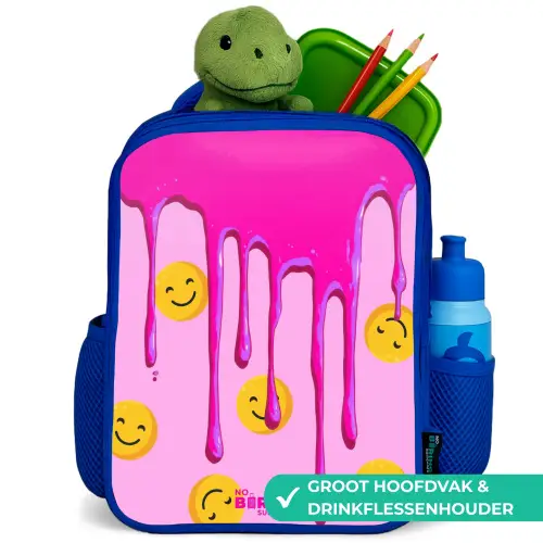 Verf - Smiley - Roze Kinderrugzak - Blauw middel -inhoud_NL
