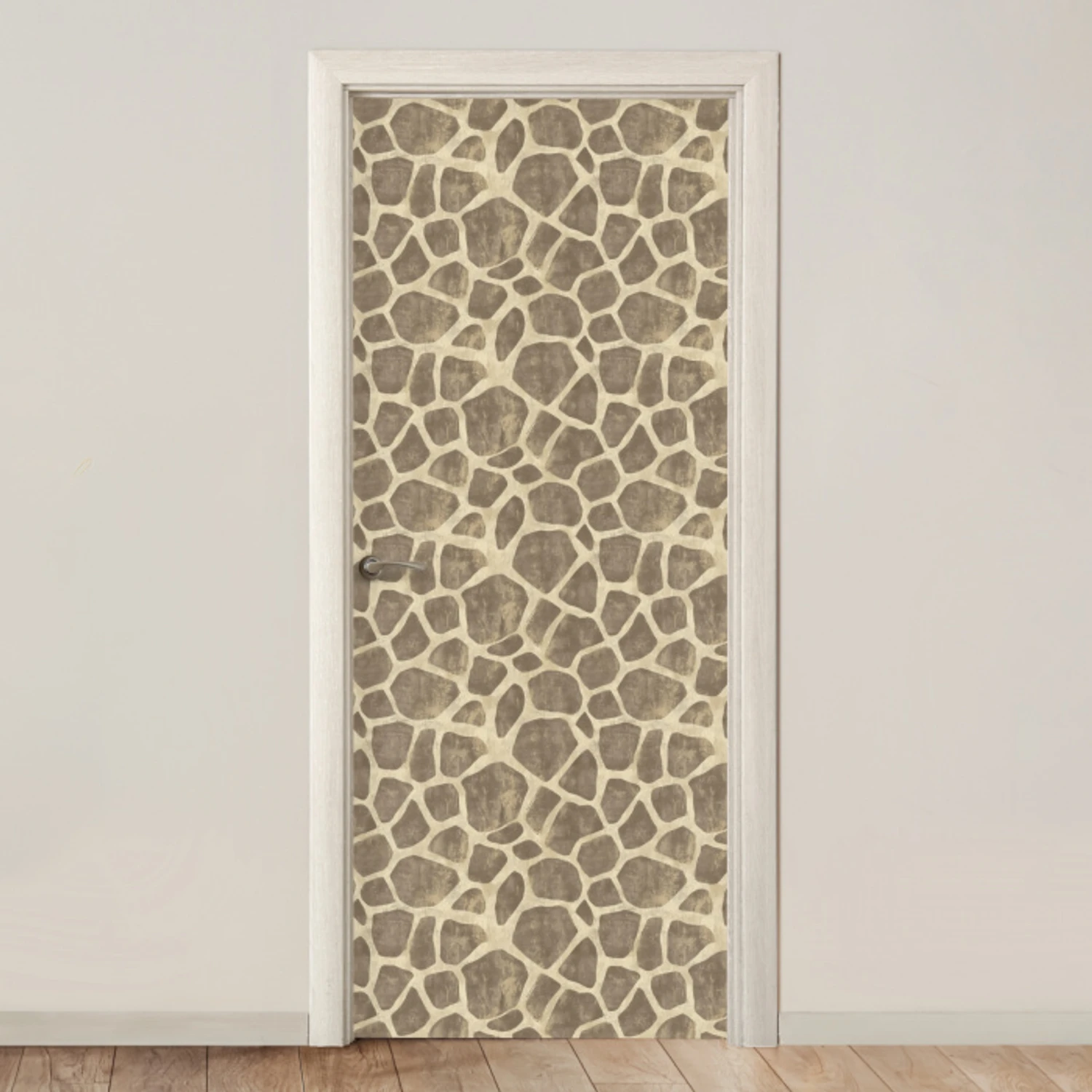 Giraf - Patroon - Beige - Bruin deurposter klein 289 -3d_beige