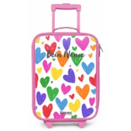 Gekleurde hartjes Kinderkoffer - Roze klein -zz3dotto