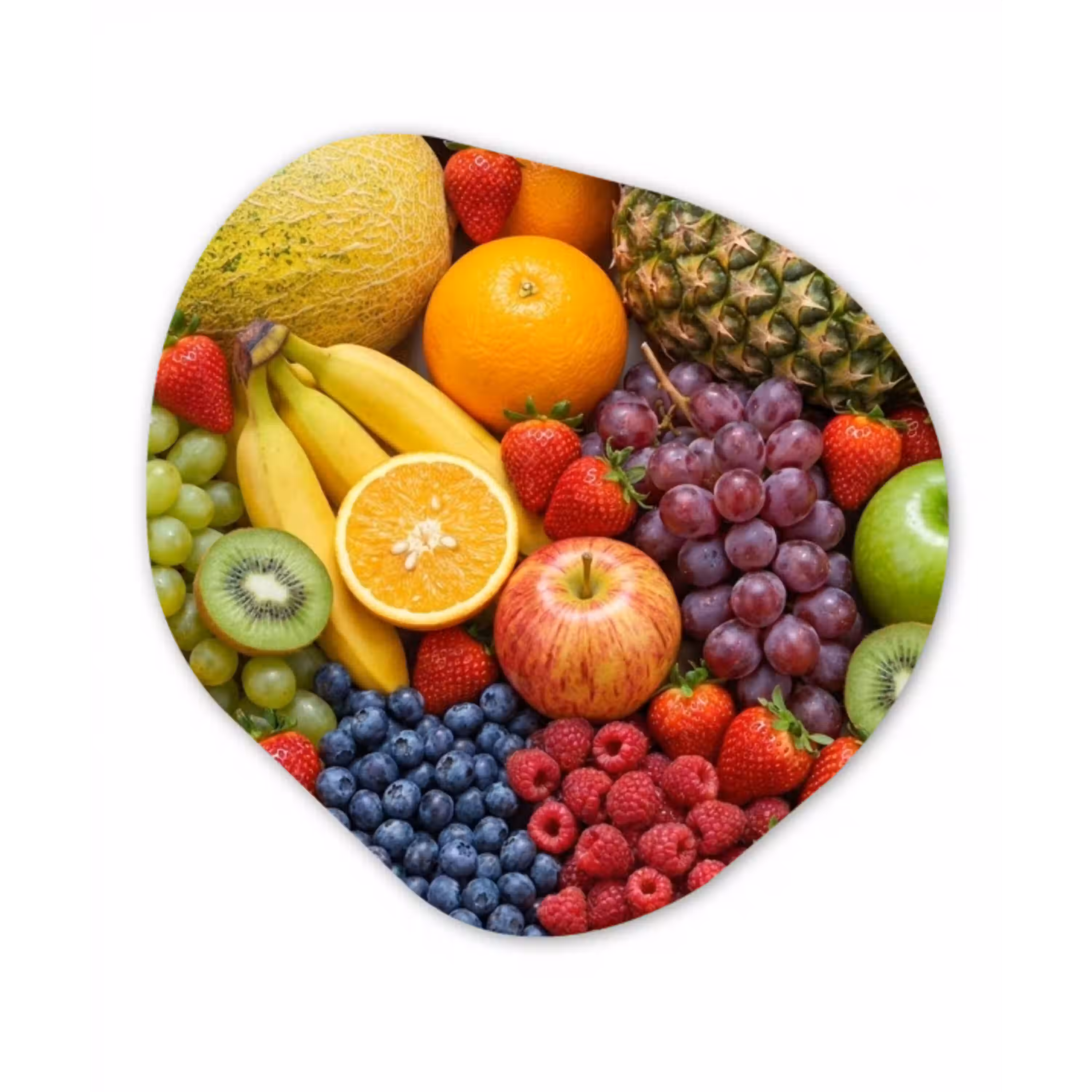 Eten - Fruit - Vers - Kleurrijk - Voeding Wandcirkel Organisch Aluminium middel -3d