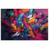 Abstract - Explosie - Neonkleuren poster papier klein -3d