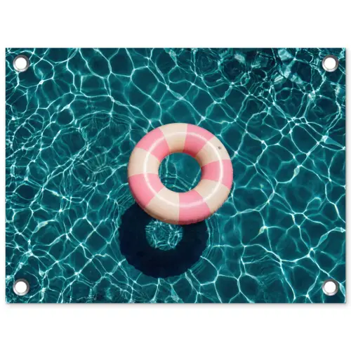 Drijvend - Zwemband - Water tuinposter los doek klein -3d