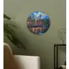 Grachten Amsterdam - Huizen - Stad - Kleurrijk Wandcirkel kunststof plaat 5mm dik klein -sfeer3