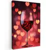 Rood - Wijn - Hartjes Tuinposter op houten frame 2 cm dik klein -3d
