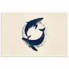 Walvissen - Spetters - Cirkel - Donkerblauw poster papier klein -3d