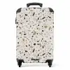 Terrazzo patroon natuurlijk beige NBS - Handbagage koffer - Volwassenen Unisex middel -productfoto_recht