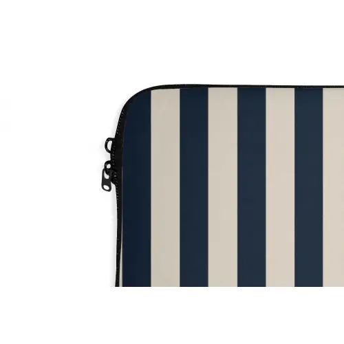 Verticale strepen - Blauw - Crème laptophoes neopreen klein 279 -detail