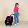 Felroze vierkant met verlichte achtergrond Kinderkoffer - Zwart klein -sfeer1