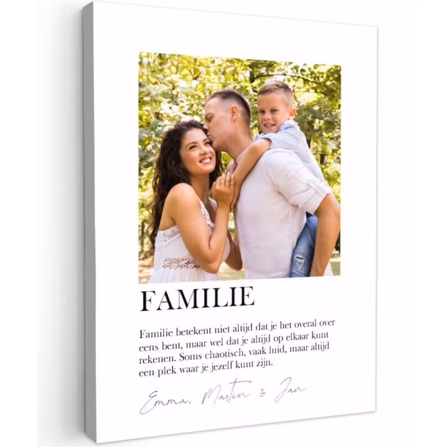 Gepersonaliseerd canvas schilderij - Familie Betekenis - Collage