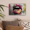 Lippen - Graffiti - Expressief canvas 2cm klein -sfeer1
