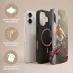 Roodborst - Tak - Bessen - Natuur Toughcase MagSafe Apple iPhone 17 klein -USP_Lagen_FR