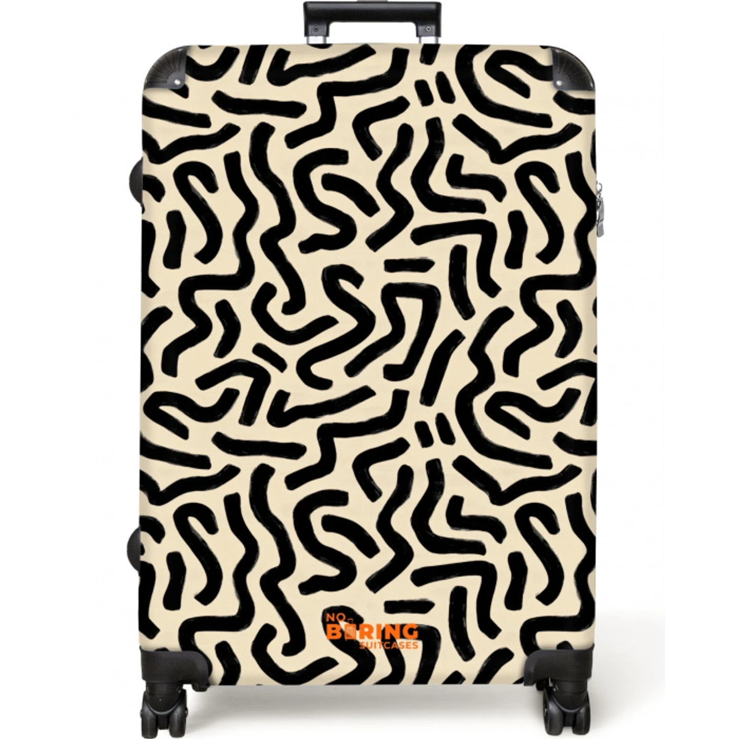 Abstract - Lijnen - Zwart NBS - Large koffer - Volwassenen Unisex groot -zzzzzzzzkaufland2