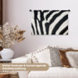Zebra - Vacht - Klassiek - Zwart - Wit Wandkleed katoen klein -tsfeer1_DE