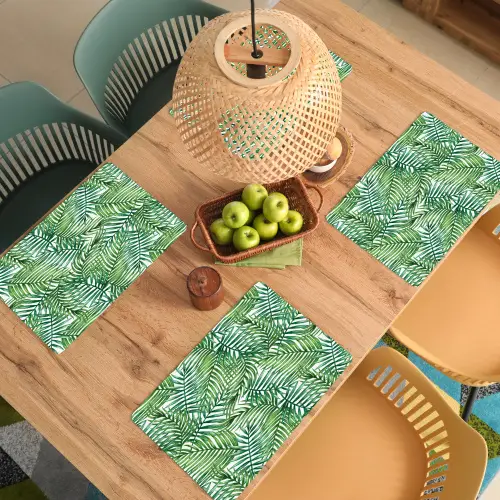 Palmboom - Bladeren - Groen Placemat vinyl groot 368 -zzsfeer5_Kitchenyeah-website