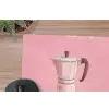 Roze - Mokkapot - Illustratie - Koffie muismat rubber klein -closeup