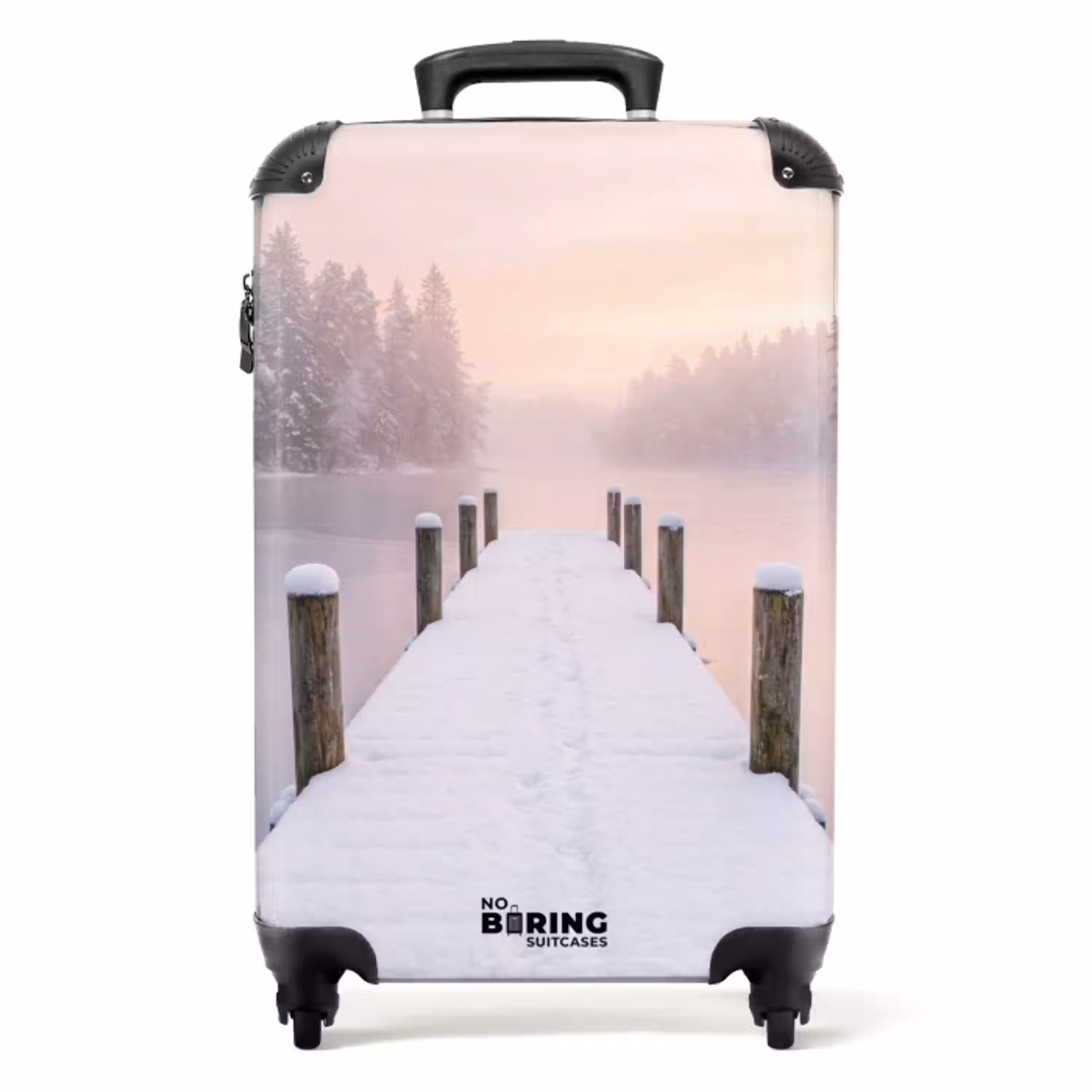 Steiger - Meer - Mist - Winter - Serene NBS - Handbagage koffer - Volwassenen Unisex middel -productfoto_recht