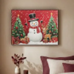 Feestvreugde - Winterbos - Kleurrijk Textielframe zwart klein -sfeer1