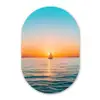 Zee - Zeilboot - Zonsondergang Wandcirkel Ovaal Forex klein -3d