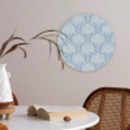 Palmboom - Modern - Blauw Akoestische PET Vilt - Rond klein 838 -sfeer3