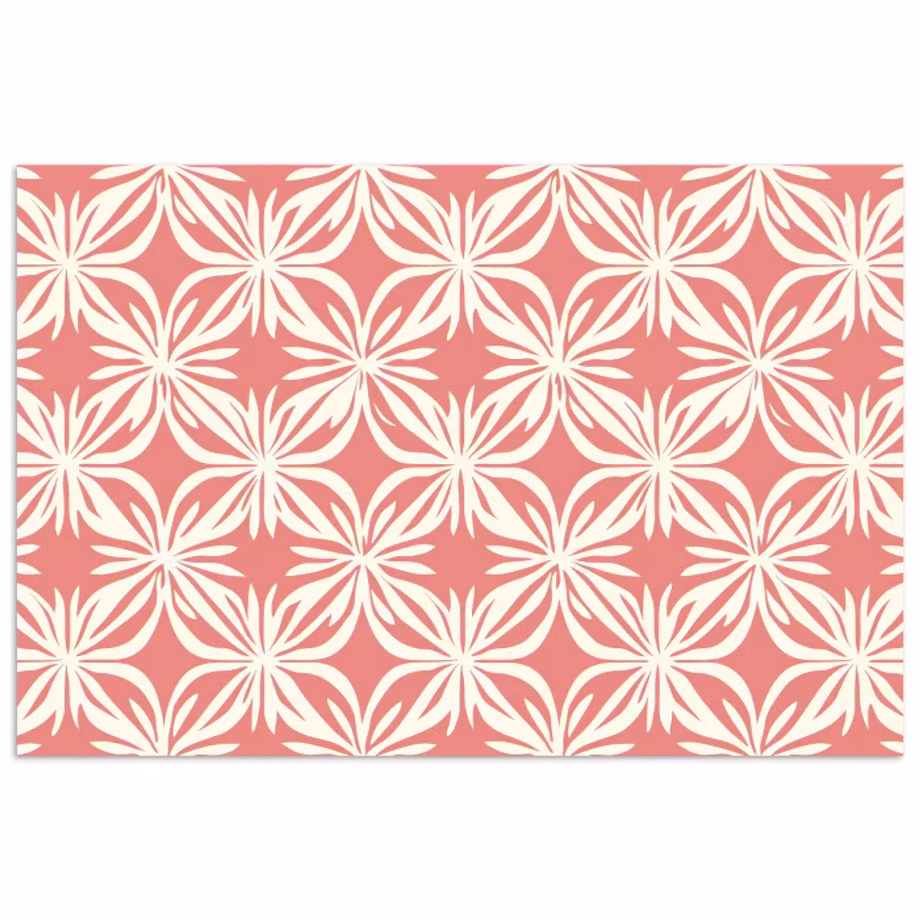 Roze - Bloemenmotief - Wit - Modern poster papier klein 62 -3d