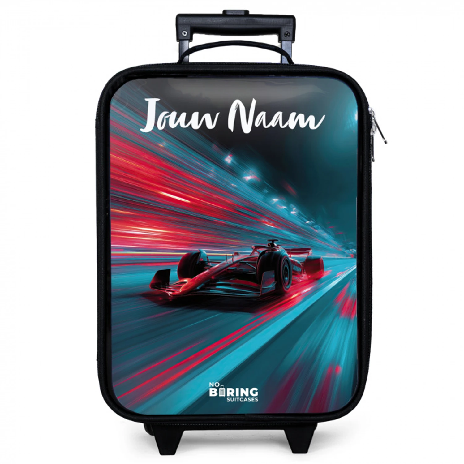 Formule 1 - Raceauto - Rood - Neonverlichting Kinderkoffer - Zwart klein -zzz_website3d