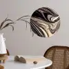 Marmerlook - Zwart - Goud - Wit - Glitter - Marmer Wandcirkel behangsticker klein -sfeer3