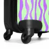 Lila strepen op een mintgroene achtergrond NBS - Handbagage koffer - Volwassenen Unisex middel -wiel