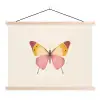 Vlinder - Illustratie - Roze textielposter latten blank klein -3d