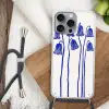 Bloemen - Blauw - Lijnen - Bloemblaadjes Hoesje iPhone 16 Pro Max met koord klein -sfeer4