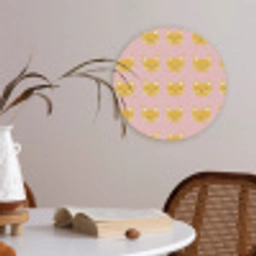 Katten - Patroon - Roze Akoestische PET Vilt - Rond klein 838 -sfeer3