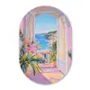 Roze - Buiten - Verf Wandcirkel Ovaal Forex klein -3d