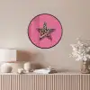 Ster - Luipaard - Print - Roze Fotolijst rond zonder passe partout klein -sfeer3