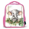 Olifant - Dier - Kinderen - Jungle Kinderrugzak - Roze middel -3d