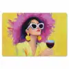 Vrouw - Hoed - Paars - Wijn Placemat vinyl groot -zzsfeer1_Kitchenyeah-website