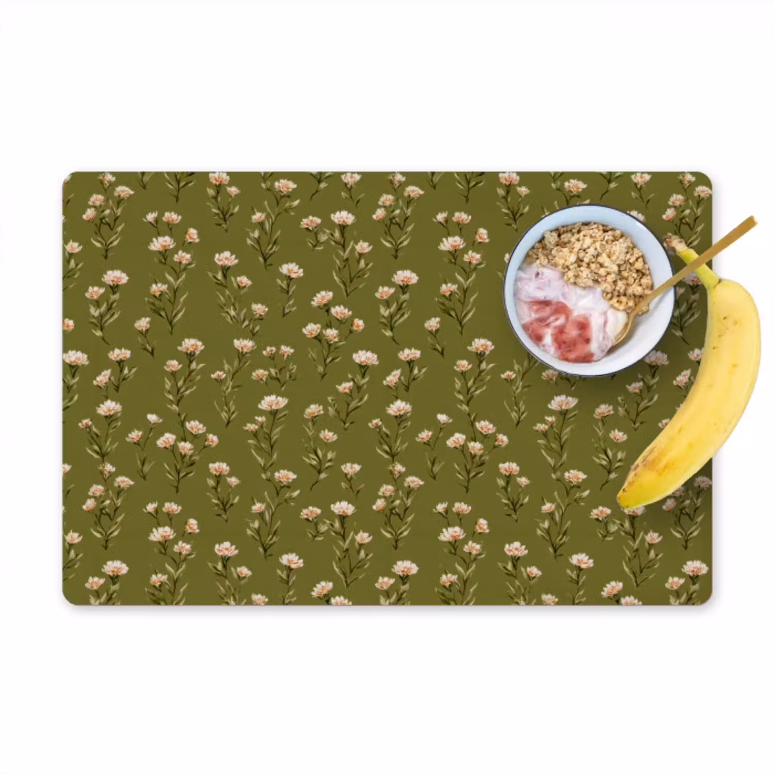 Landelijk - Bloemen -  Groen Placemat vinyl groot 368 -zzzproduct_Kitchenyeah-website