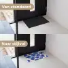 Bloemen - Blauw -Patroon - Wit Deurmat klein -voor-na_NL