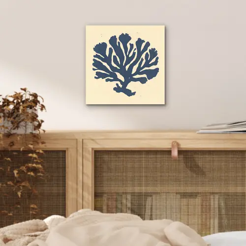 Blauw koraal - Vertakkingen - Beige aluminium wit klein -sfeer3
