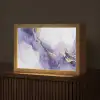 Paars - Modern - Marmer - Abstract Light Box met kabel (Tafellamp) klein -z3d_website