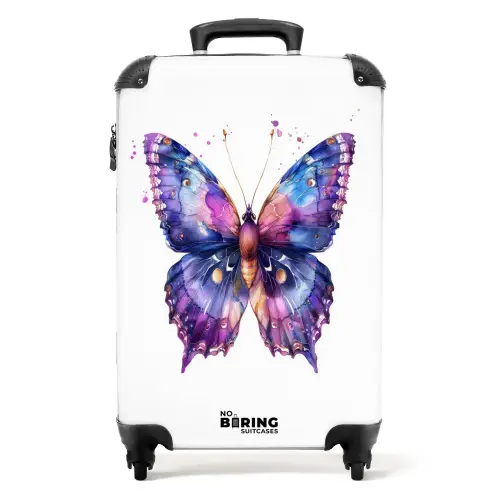 Paarse prachtvlinder NBS - Handbagage koffer - Unisex middel -productfoto_recht