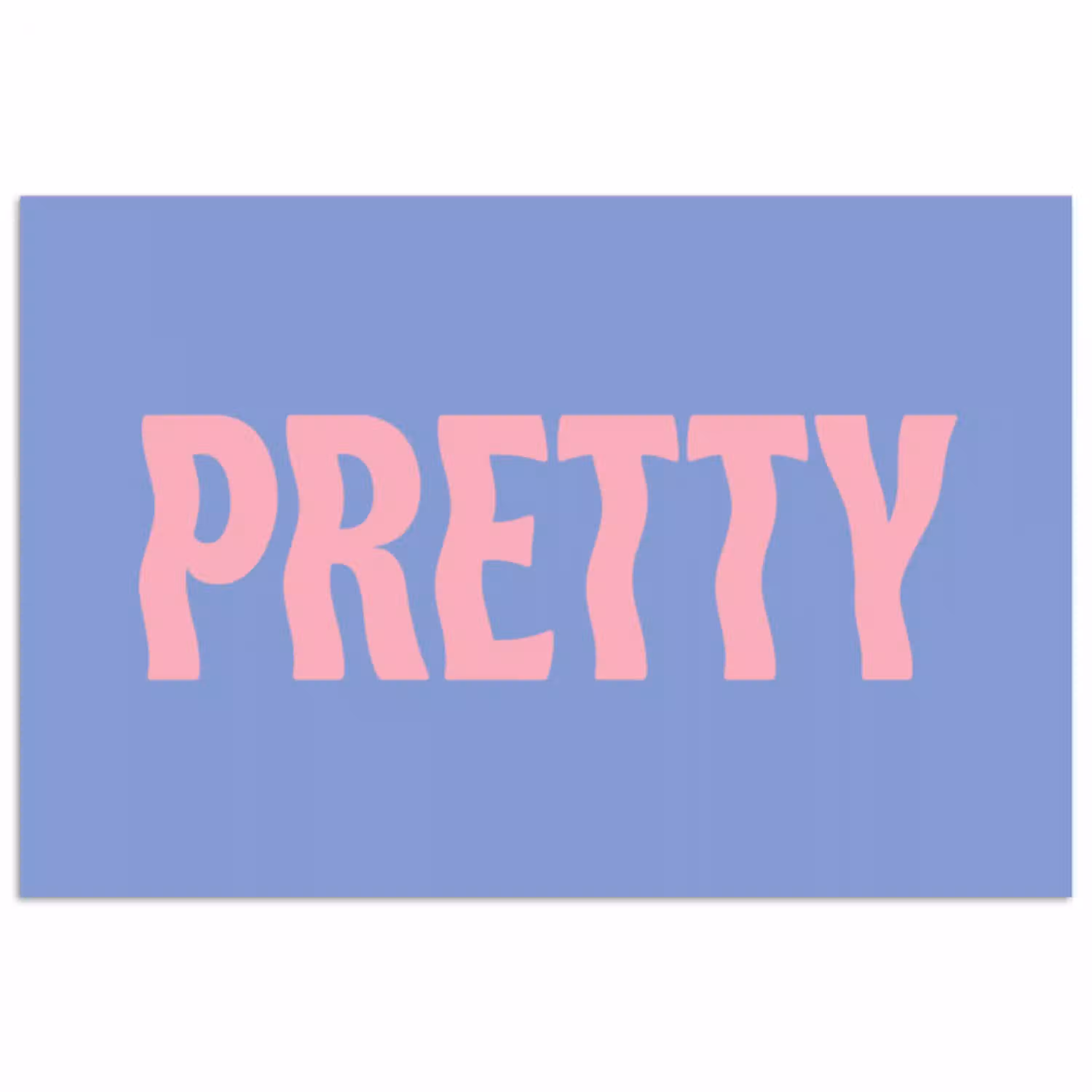 Pretty - Roze - Blauw - Golvend poster papier klein -3d