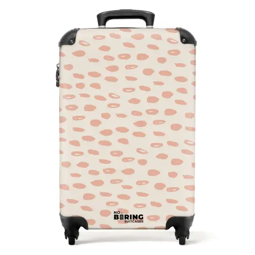 Zalmroze vlekken op crèmekleur NBS - Handbagage koffer - Volwassenen Unisex middel -productfoto_recht