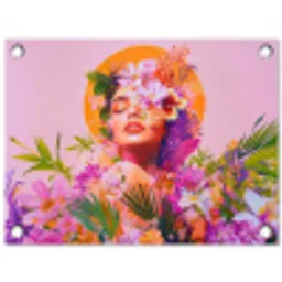 Vrouw - Abstract - Cirkel - Bloemen tuinposter los doek klein -3d