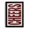 Red - Cheers - Decoratie - Beige fotolijst zwart zonder passe partout klein -3d