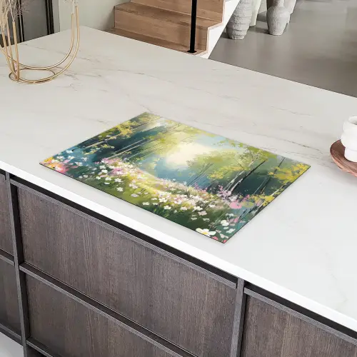 Bos - Schilderstijl - Kleurrijk Inductie beschermer vinyl 3mm klein -sfeer8