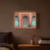 Lantaarn - Deur - Turquoise Light Box met batterij (Wandlamp) middel -sfeer4