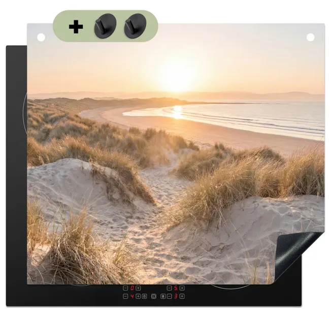 Inductiebeschermer & spatscherm (2in1) - Duinen - Strand - Zee
